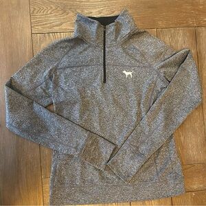PINK Victoria's Secret Heather Gray Quarter-Zip Top